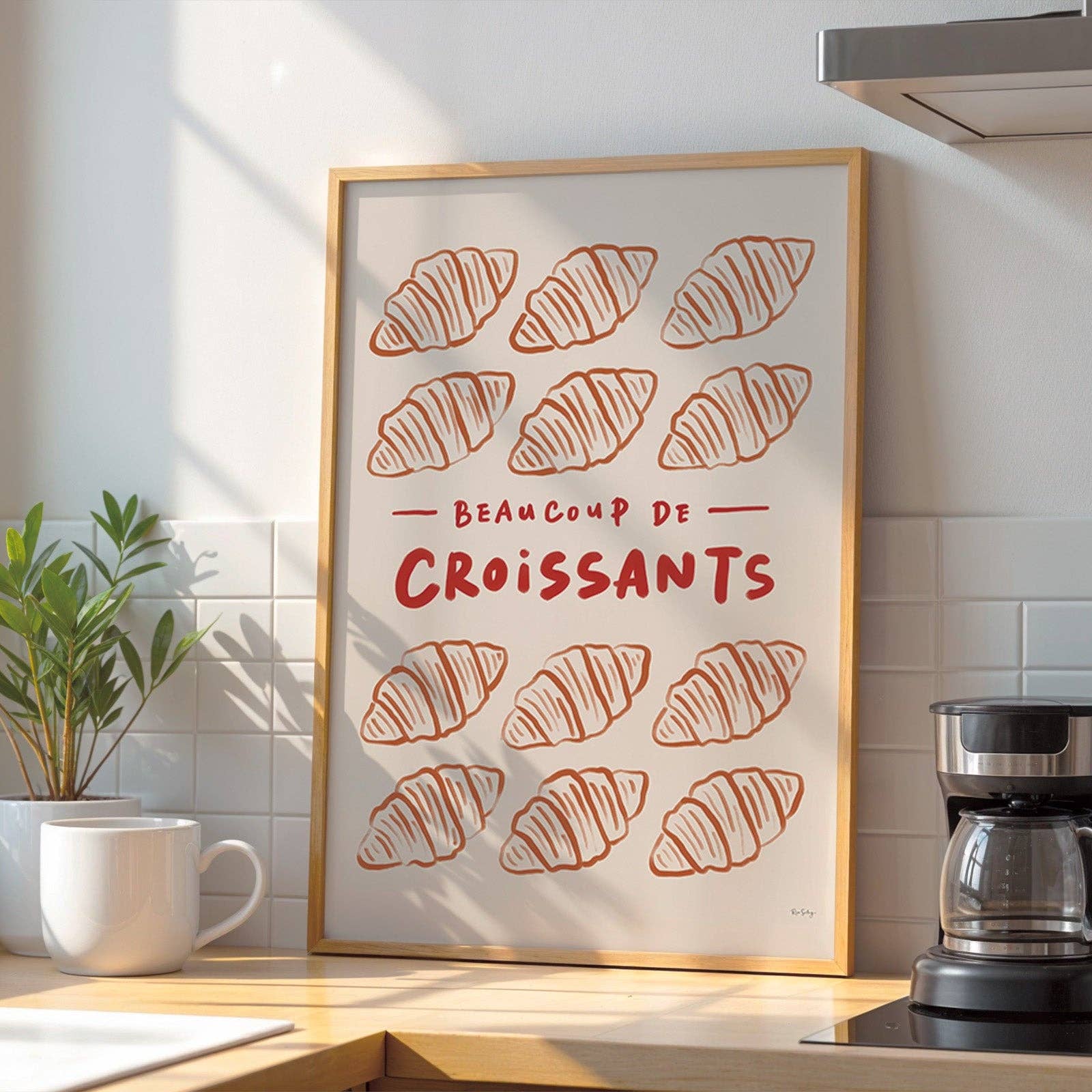 Rio Soléy - Wholesale Art Print - “Beaucoup de Croissants” French Café Print - Croissant Wall Art0