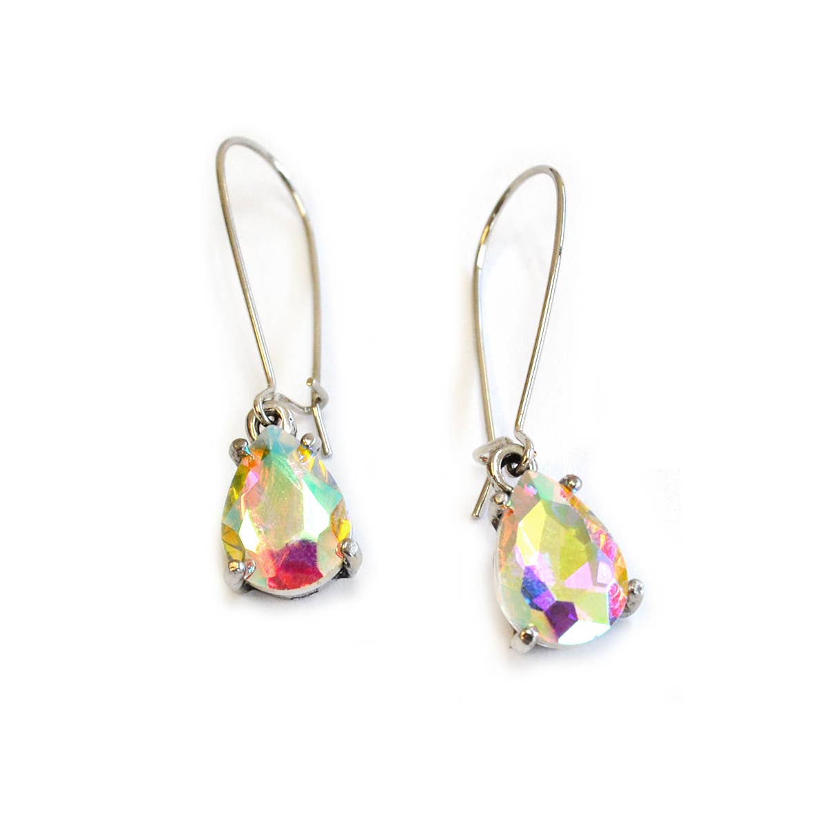 StarryNYC - Wholesale Dangle Earrings - Midi Size Teardrop 5A Grade Glass Drop Kidney Wire Earrings24