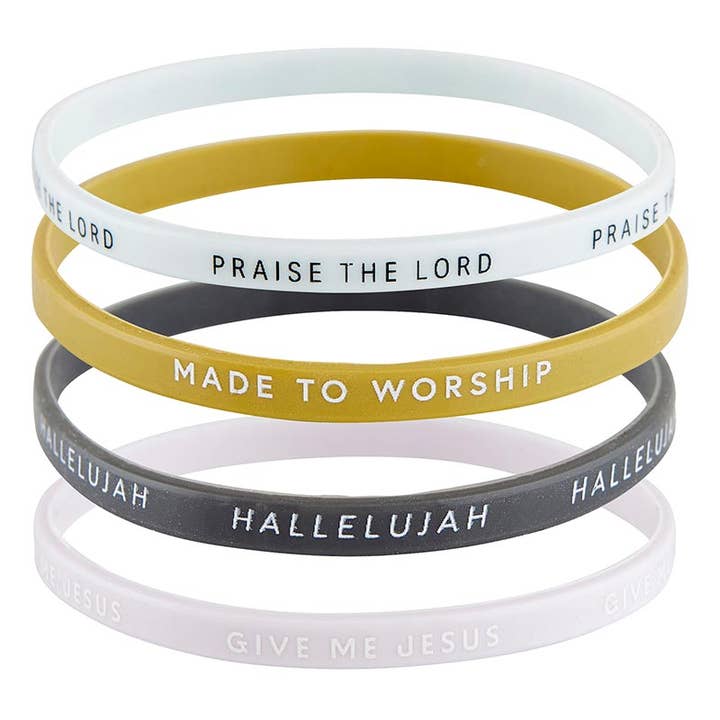 Faithworks by Creative Brands - Wholesale Jewelry Set - Silicone Bracelet - Made to Worship - 4pc