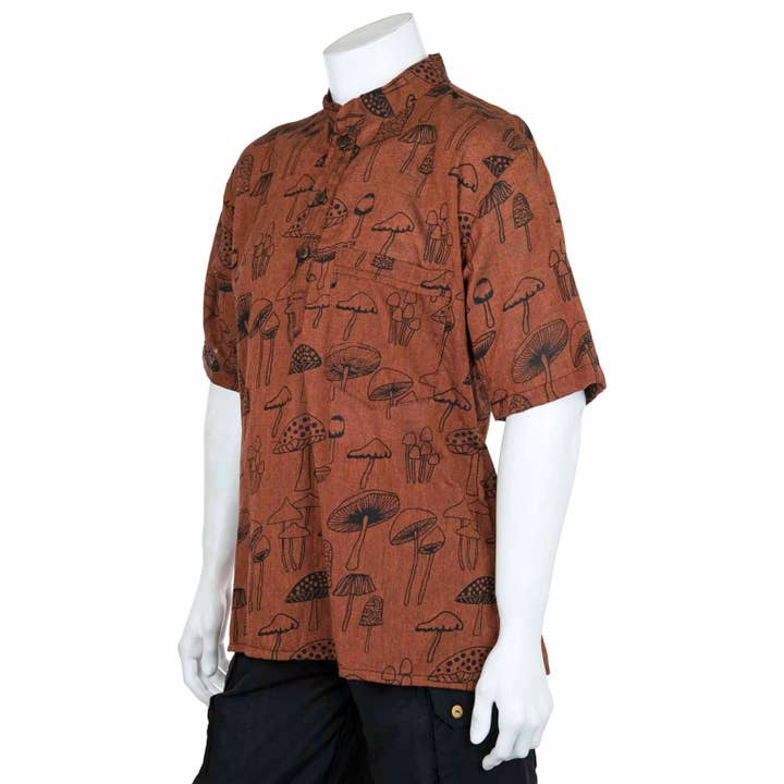Siesta – wholesale Buttoned-down shirt – Men's – Mushroom Print Short Sleeved Kurta1
