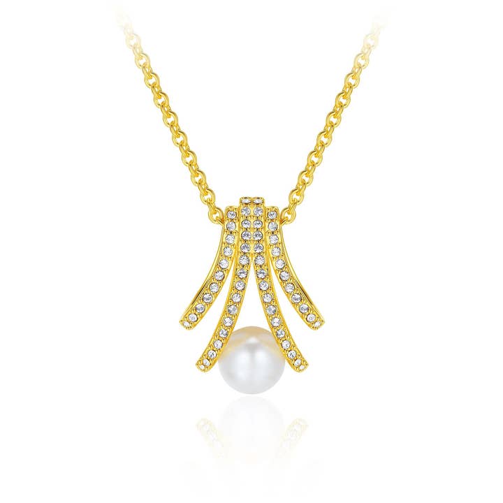 Cradle White Pearl Pendant with Swarovski for wholesale by My Jewellery Story