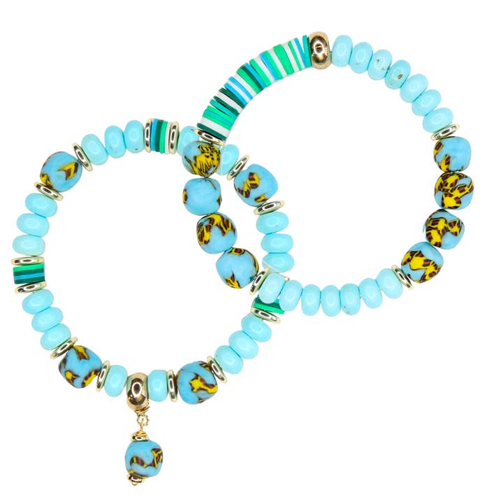 Echo Bracelet Set in Robin's Egg Blue for wholesale by Catherine Page Jewelry