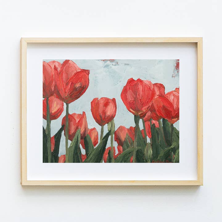 Tulips Shining Bright Through the Storm Print for wholesale by Katelynne Rose Art