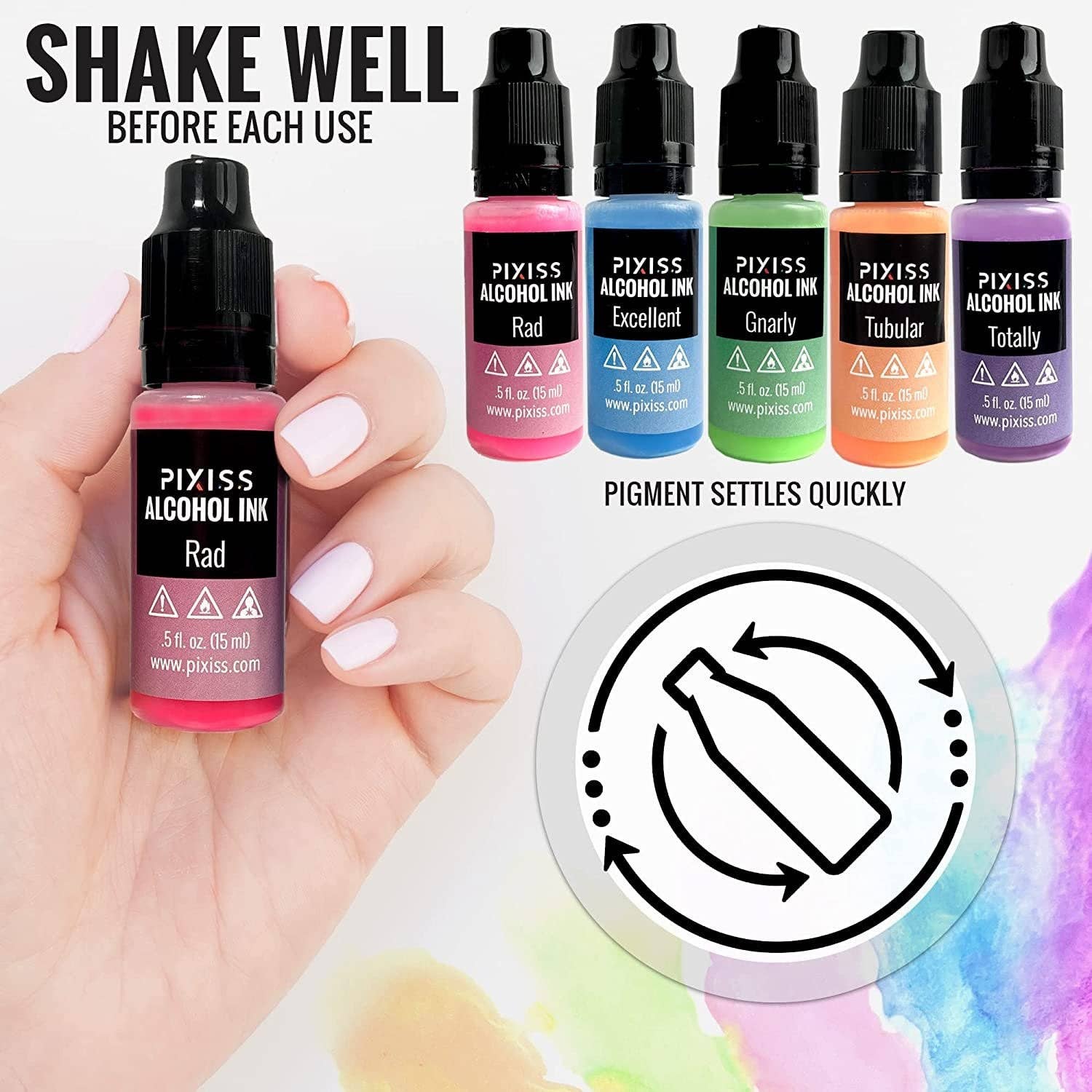 Pixiss - Wholesale Craft Supplies - PIXISS Alcohol Ink Set of 5 - Glow In The Dark1