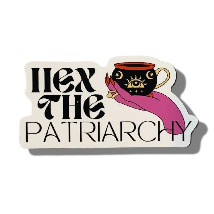 Hex The Patriarchy Feminist Witchy Vinyl Sticker for wholesale by GetBullish