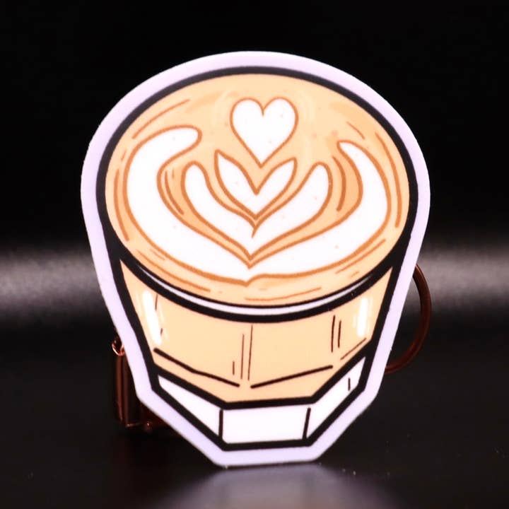 Latte Art Coffee Vinyl Sticker | Made in Seattle for wholesale by VeeStudioCo