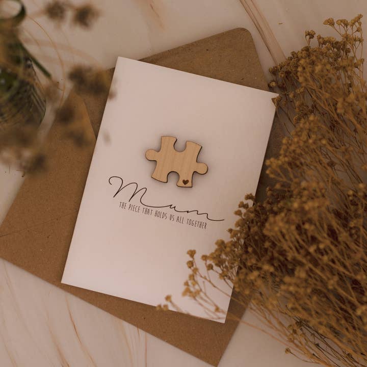 Luxury Mother's Day Card Mum The Piece That Holds Us for wholesale by Two Little Hearts