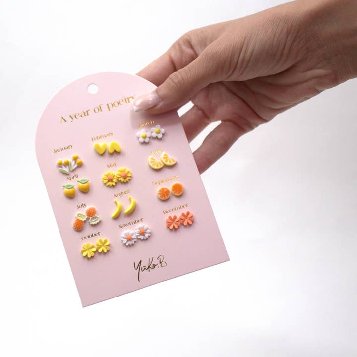 Yuko B - Wholesale Earrings - Kids - Boucles d'oreilles en acier inoxydable pour enfants - Une année de poésie fraîche