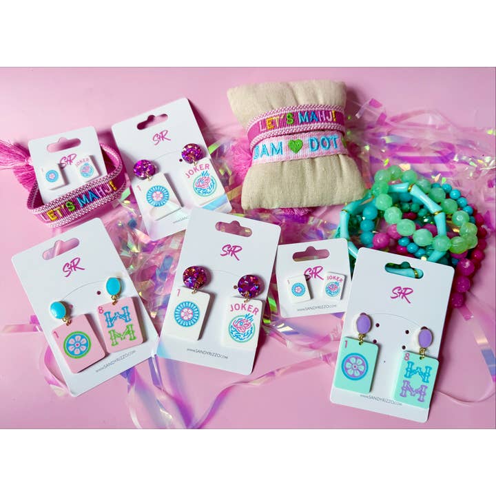 Sandy + Rizzo - Wholesale Dangle Earrings - Mint Mahjong Dangle3