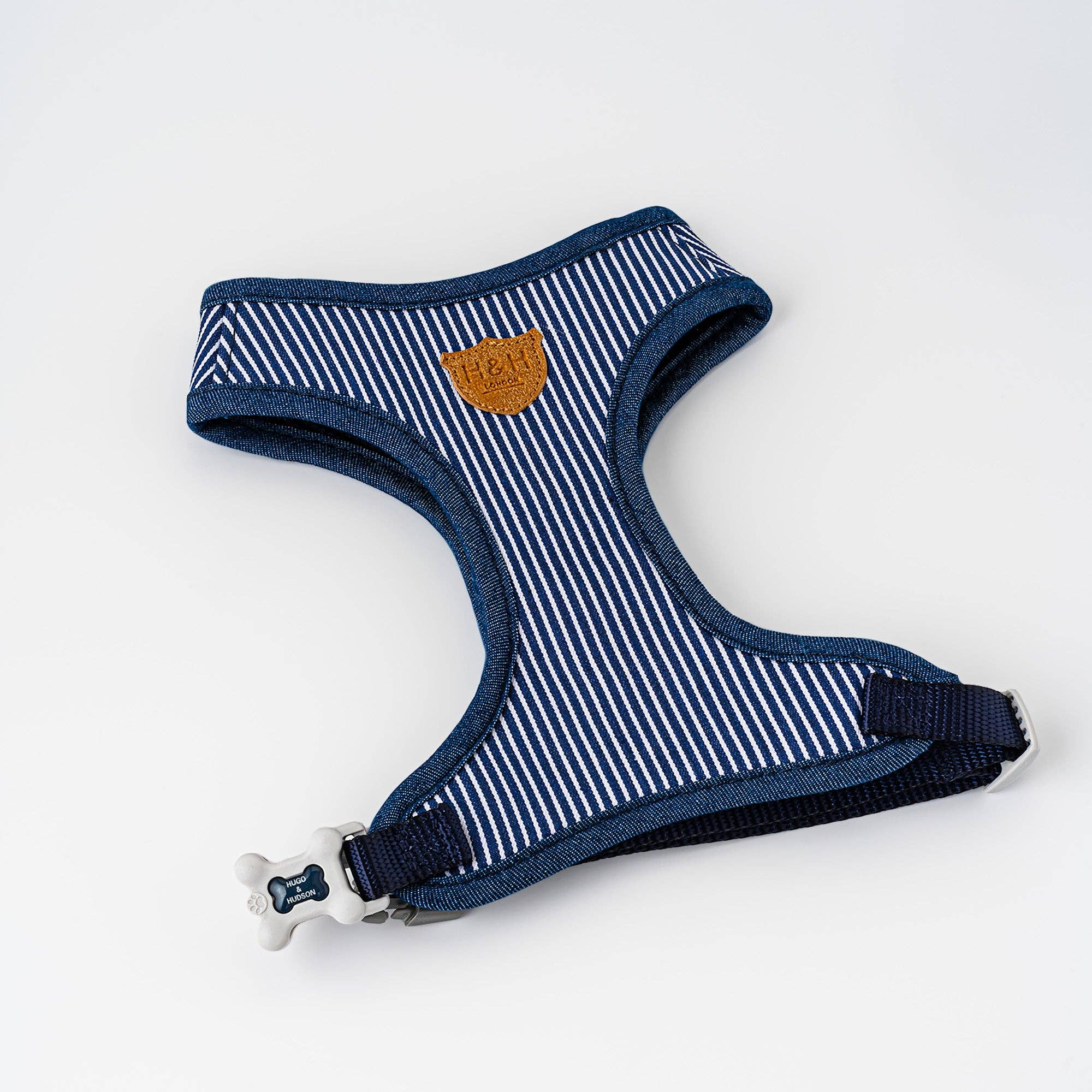 Hugo & Hudson - Wholesale Pet Harness - Dog - Fabric Dog Harness - Striped Navy0