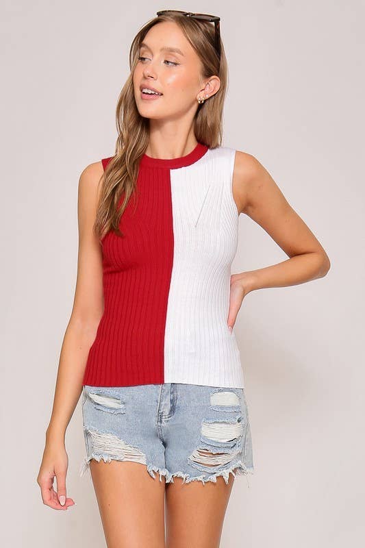 Vanilla Monkey - Wholesale Gebreide top - Dames - Game Day Trui met contrasterende geribbelde bovenkant5