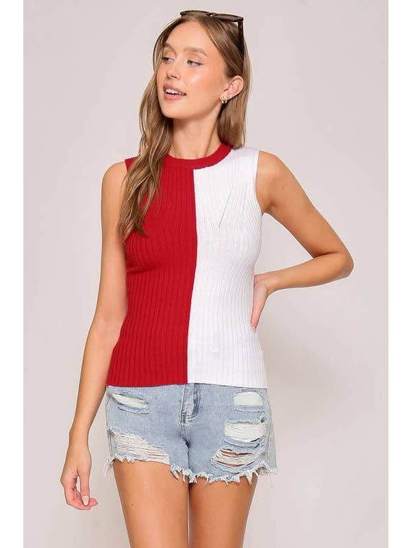 Vanilla Monkey - Wholesale Knit Top - Women's - Game Day Contrast Sweater Ribbed Top14