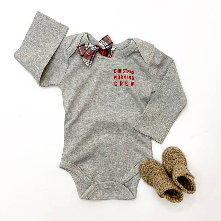 Christmas Morning Crew Long Sleeve Organic Bodysuit for wholesale by Merce and Company