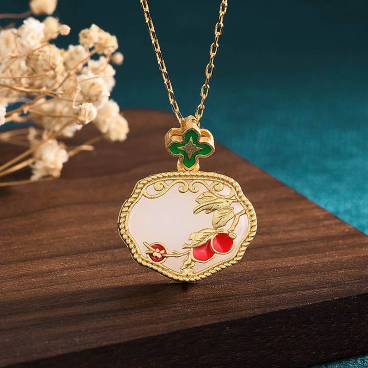 Halskette aus Jade-Blüte für den Großhandel von Bright MacMing