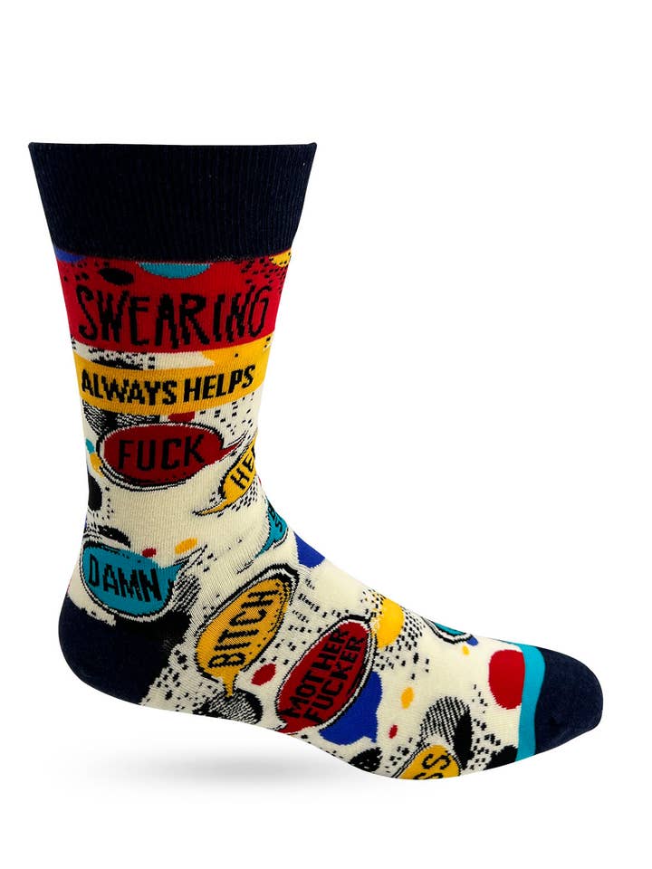 Fabdaz - Wholesale Socks - Men's - Swearing Always Helps Men's Novelty Crew Socks1