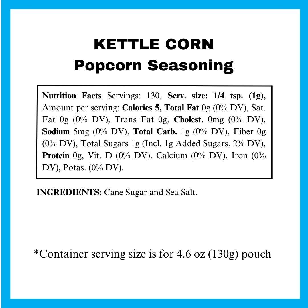 Dell Cove Spices & More Co. – wholesale Dried spice mix – Kettle Corn Popcorn Seasoning - Vegan, Gluten Free Topping4
