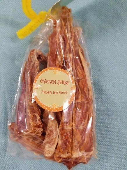 Chicken Jerky 8 oz Package for wholesale by Fur Real Dog Snacks