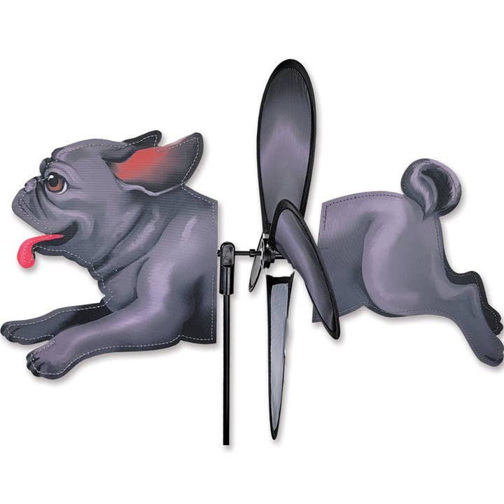 Petite Spinner - Black Pug (updated #25082 design) for wholesale by Premier Kites & Designs