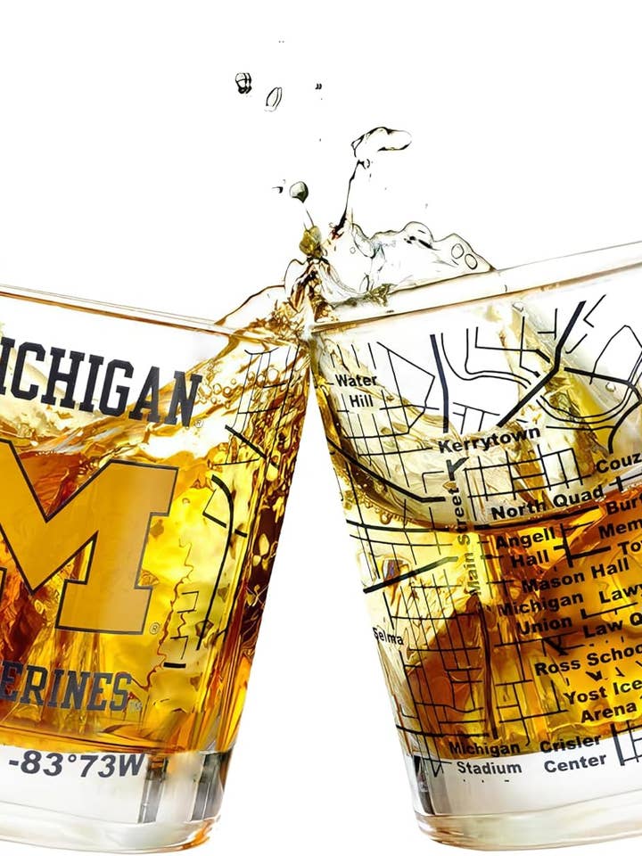 University Of Michigan Whiskey Glass Set 2 Low Ball Glasses and other Purchase Wholesale university of michigan. Free Returns & Net 60 Terms on Faire trending on Faire.