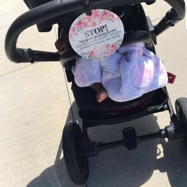 Three Little Tots - Wholesale Stroller Cover/Accessory - Baby - Flower No Touching Baby Car Seat and Stroller Tag13