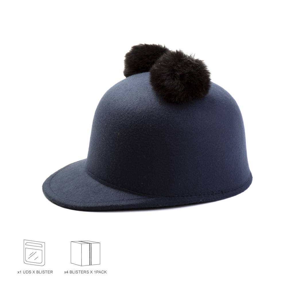 IKILIFE S.L - Wholesale Beanie - Kids - Girl's Hat with 2 Pompoms and Visor - 2 Colors1