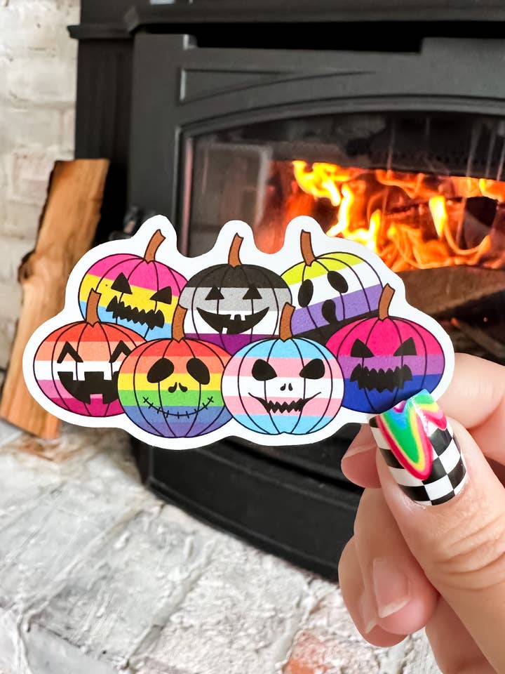 Pride Pumpkin Patch Sticker for wholesale by Rainbow Certified