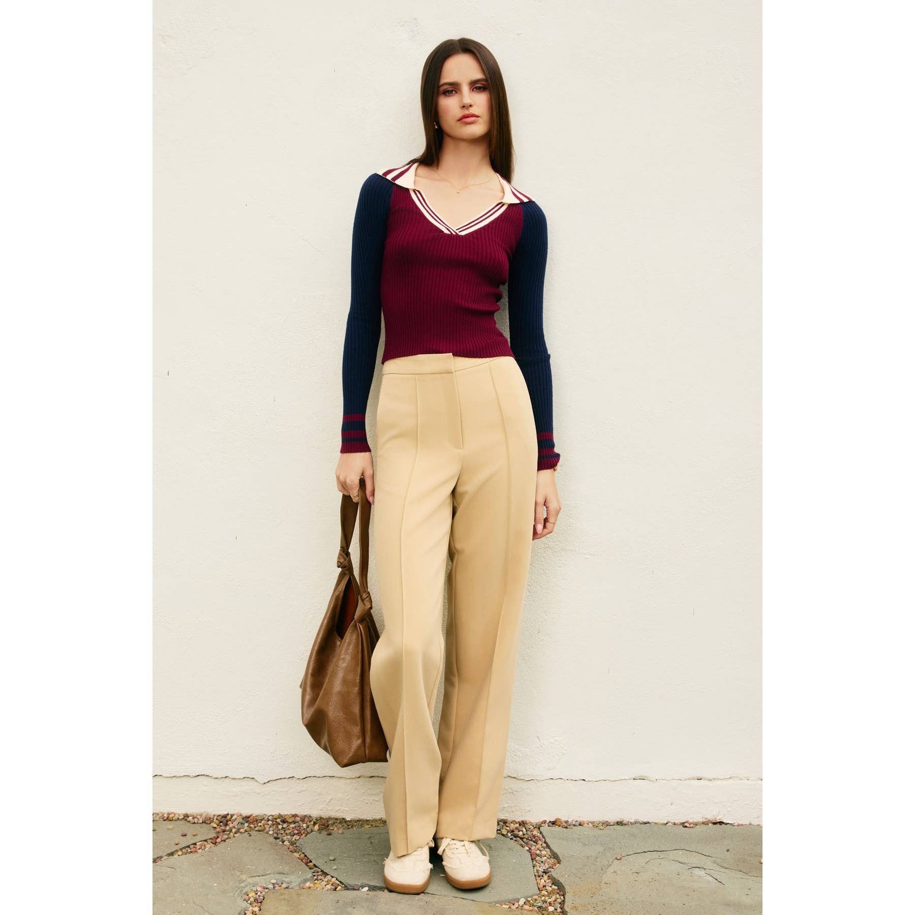 Dress Forum - Wholesale Knit Top - Women's - Fitted Knit Collared Sweater8