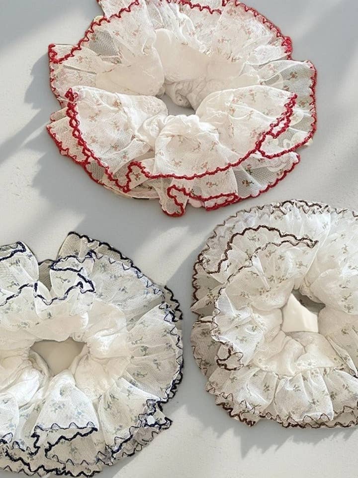 GIFTY - Spring Floral Lace Scrunchie for wholesale by WEST AUSSIE SUPPLIES