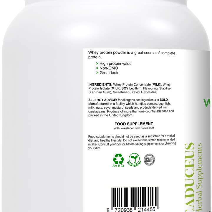 CADUCEUS kruidenapotheek - Wholesale Protein/superfood powder - Whey Protein made from whey concentrate and isolate (vanilla flavour)1