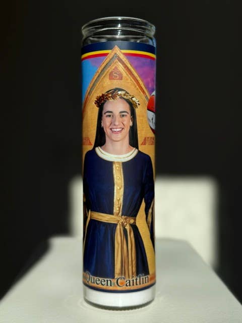 Queen Caitlin Gameday Prayer Candle for wholesale by Fan Faithful