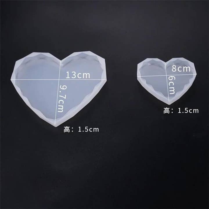 LBB Resin - Wholesale Craft Supplies - Silicone Diamond Heart Mould1