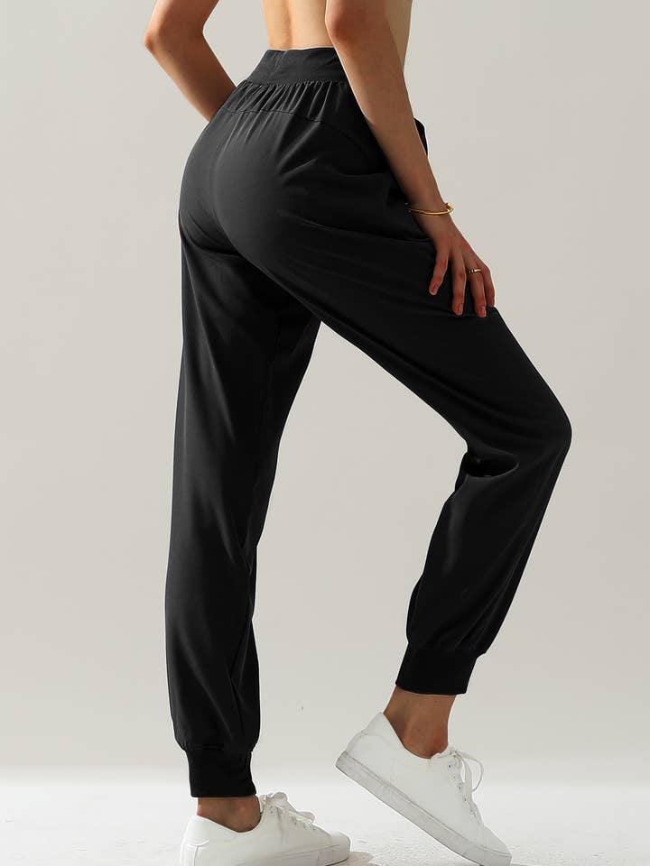 NINEXIS - Wholesale Pants - Women's - CWBLP423_Elastic Band Waist With Side Pocket Pants21