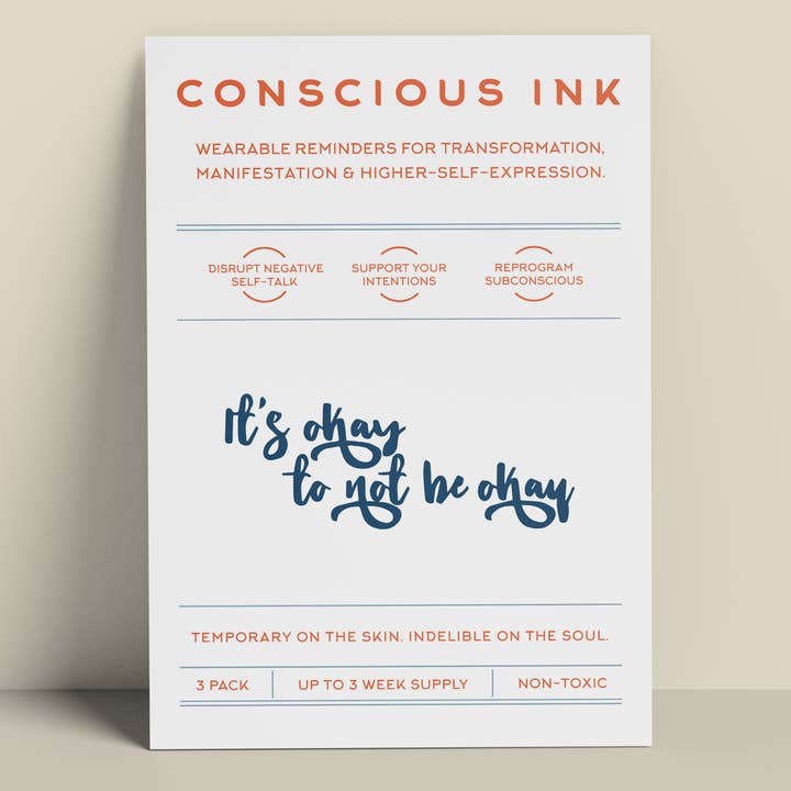 Tatuaggio Manifestation It's Okay To Not Be Okay per la vendita all'ingrosso da parte di Conscious Ink