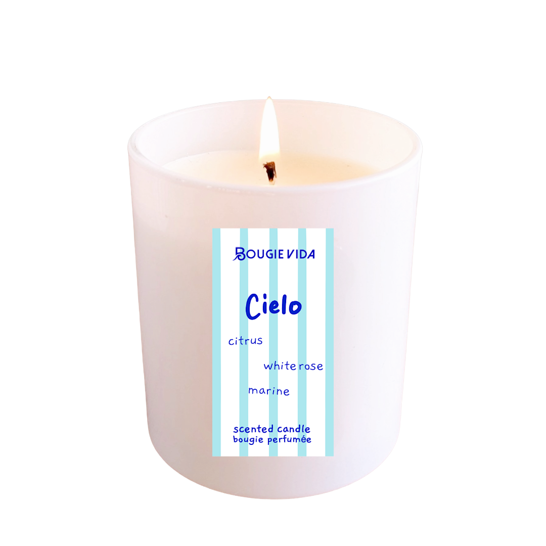 Bougie Vida - Wholesale Jar/Filled Candle - Cielo 8 oz Soy Signature Glass Candle6