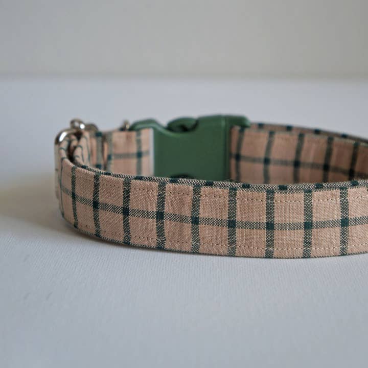 kiwi & WILLOW - Wholesale Pet Collar - Dog - Beige Plaid Dog Collar6