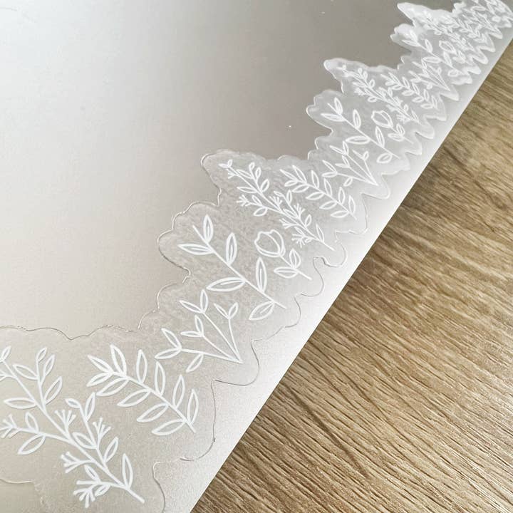Lange witte doorzichtige vinylsticker van Botanical Linework voor wholesale door Lemon Press Studio