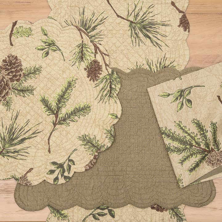 C&F Home - Wholesale Table Runner - Woodland Retreat Pinecone Table Runner