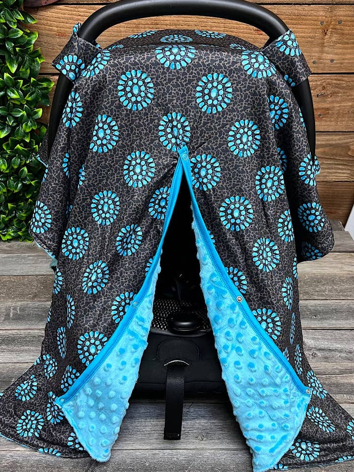 Concho & animal print car seat cover.  ZYTG25153015 M for wholesale by Kids Charm Online