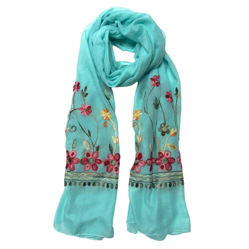 Humble Hilo – Engroshandel Tørklæde - Dame – Humble Hilo Broderet tørklæde/sjal med blomster31