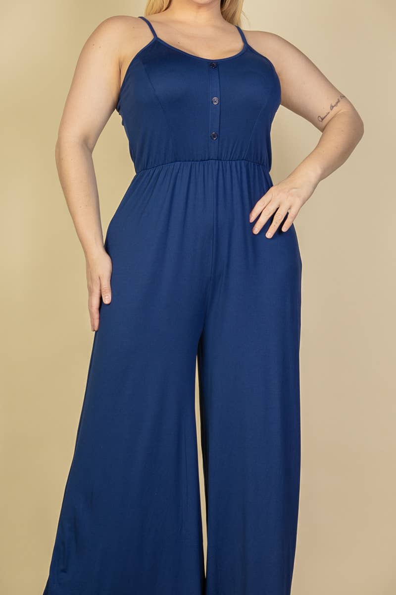 CAPELLA APPAREL - Wholesale Jumpsuit - Dames - Jumpsuit met wijde pijpen en knopen voor dames in grote maten19