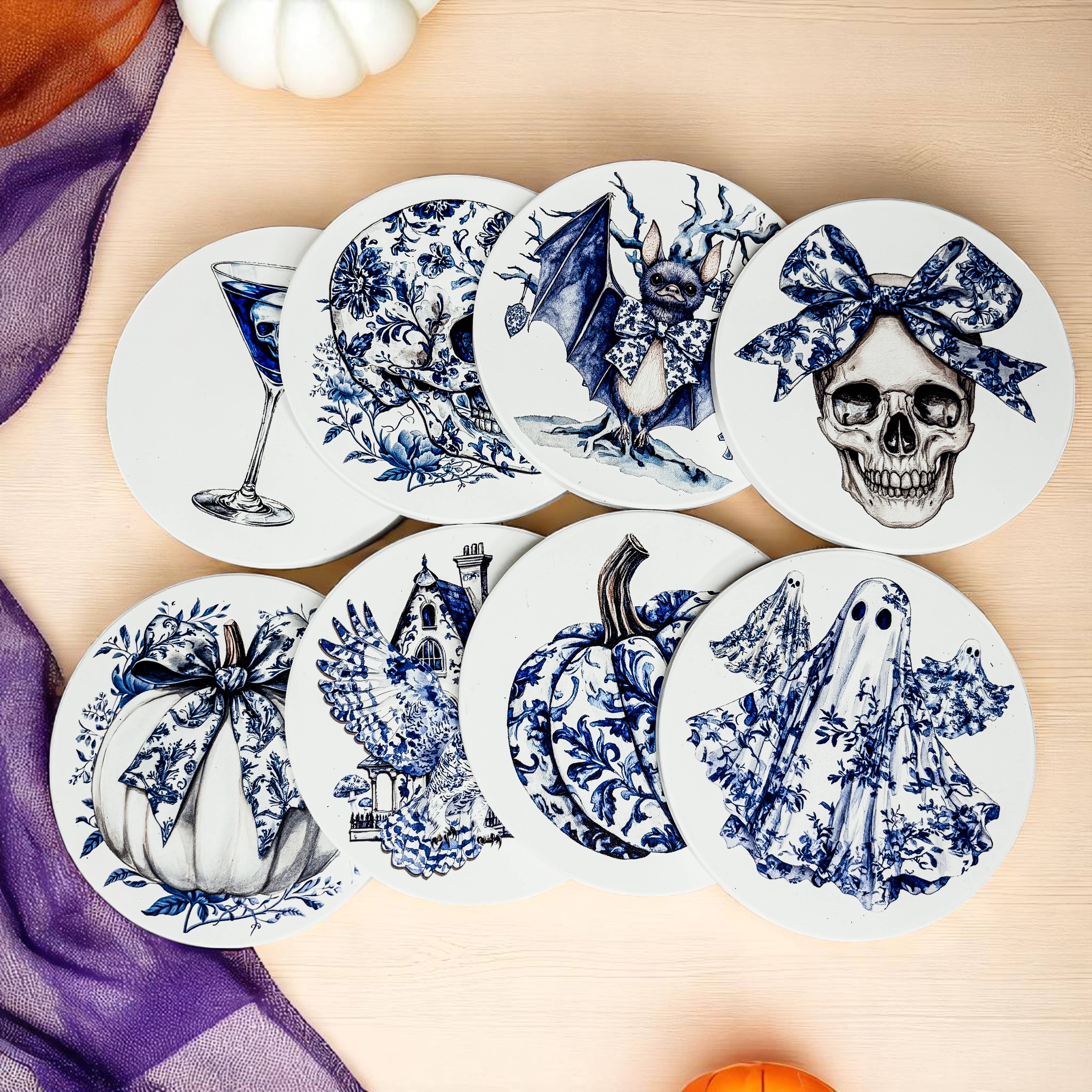 Gia Roma - Wholesale Onderzetters - Chinoiserie Halloween Onderzetters, Luxe Herfst Huisdecoraties149