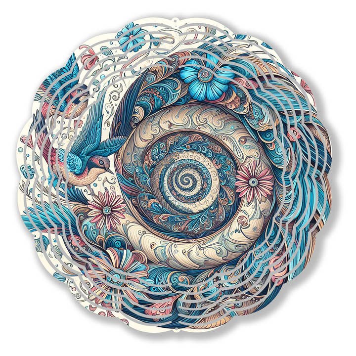Bluebird Spiral Wind Spinner for wholesale by Works of Heart