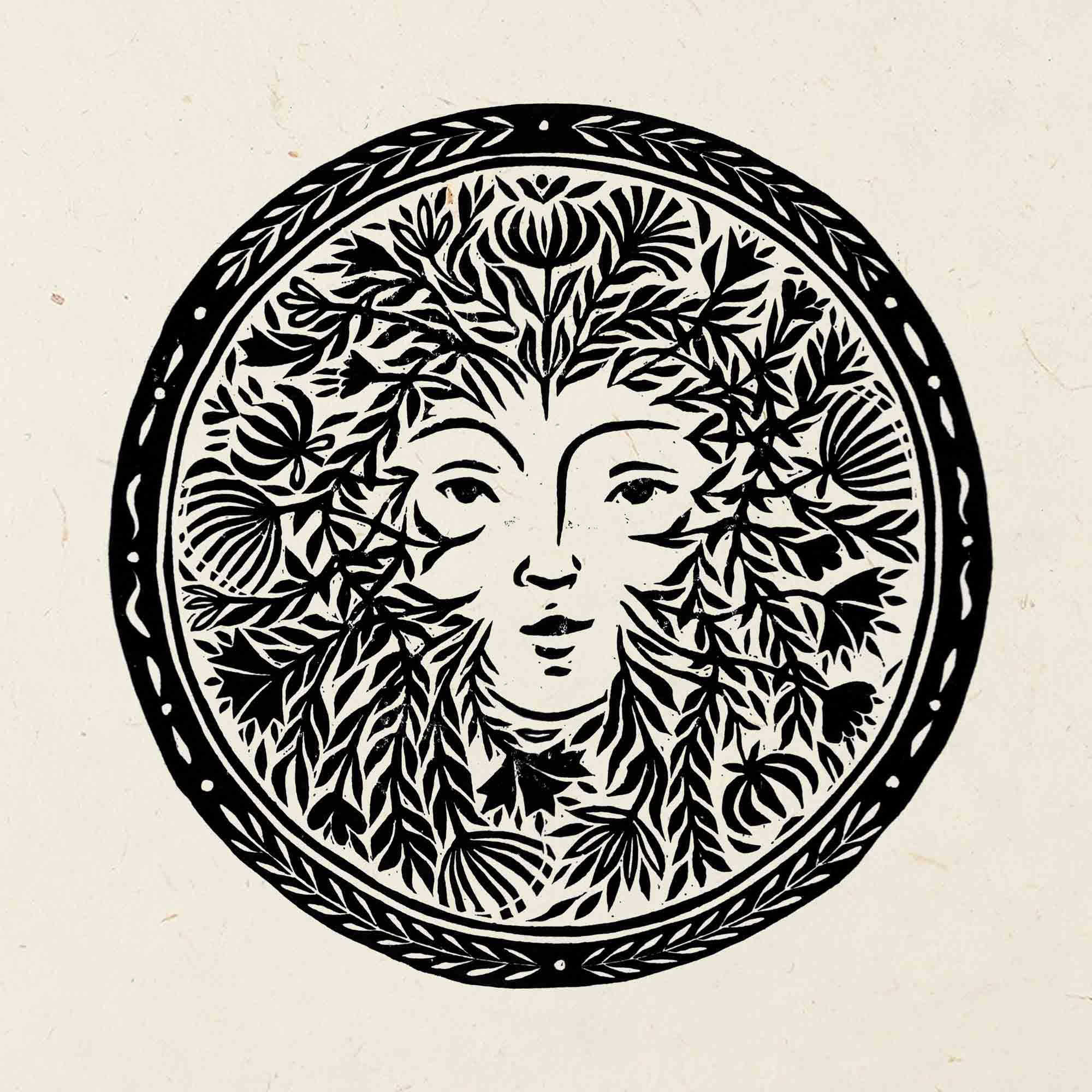 Katia Hinic Studio - Wholesale Art Print - 'The Green Lady' lino print5