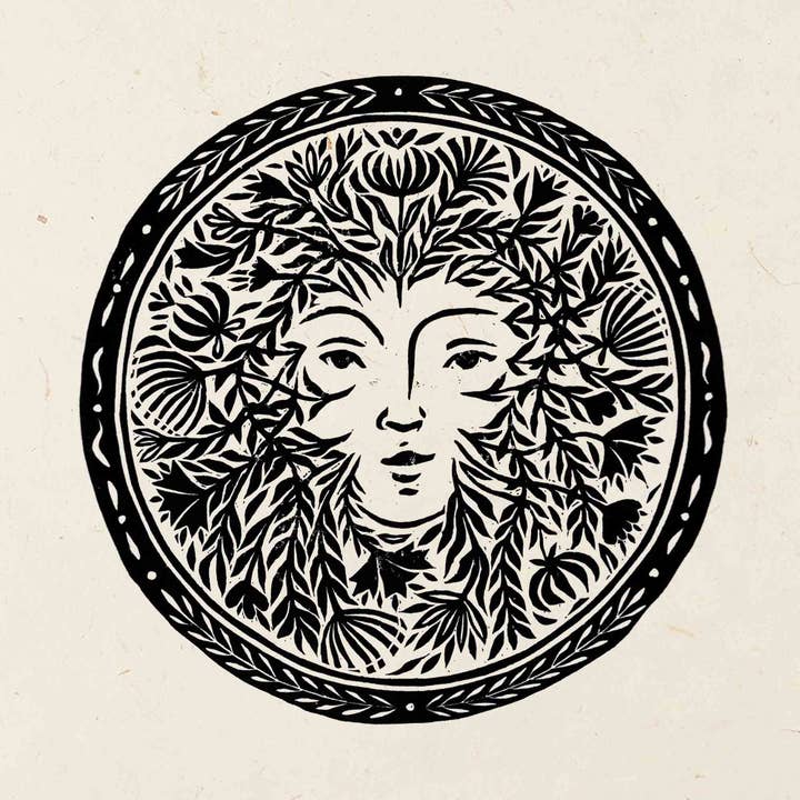 Katia Hinic Studio - Wholesale Art Print - 'The Green Lady' lino print5