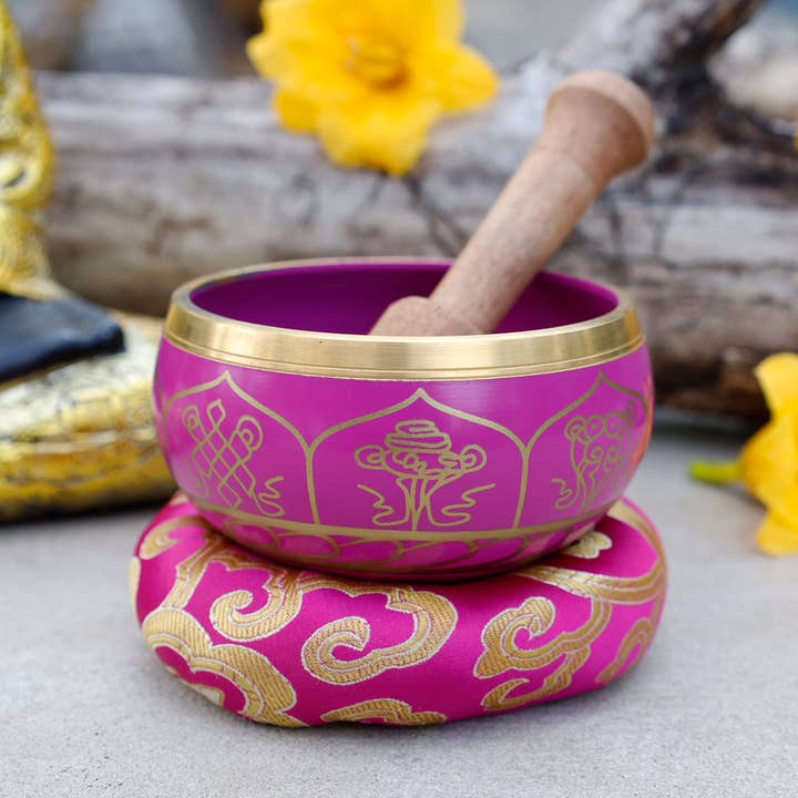 Tibetan Singing Bowl 8LS Complete Set For Meditation & Yoga for wholesale by Lungta Imports