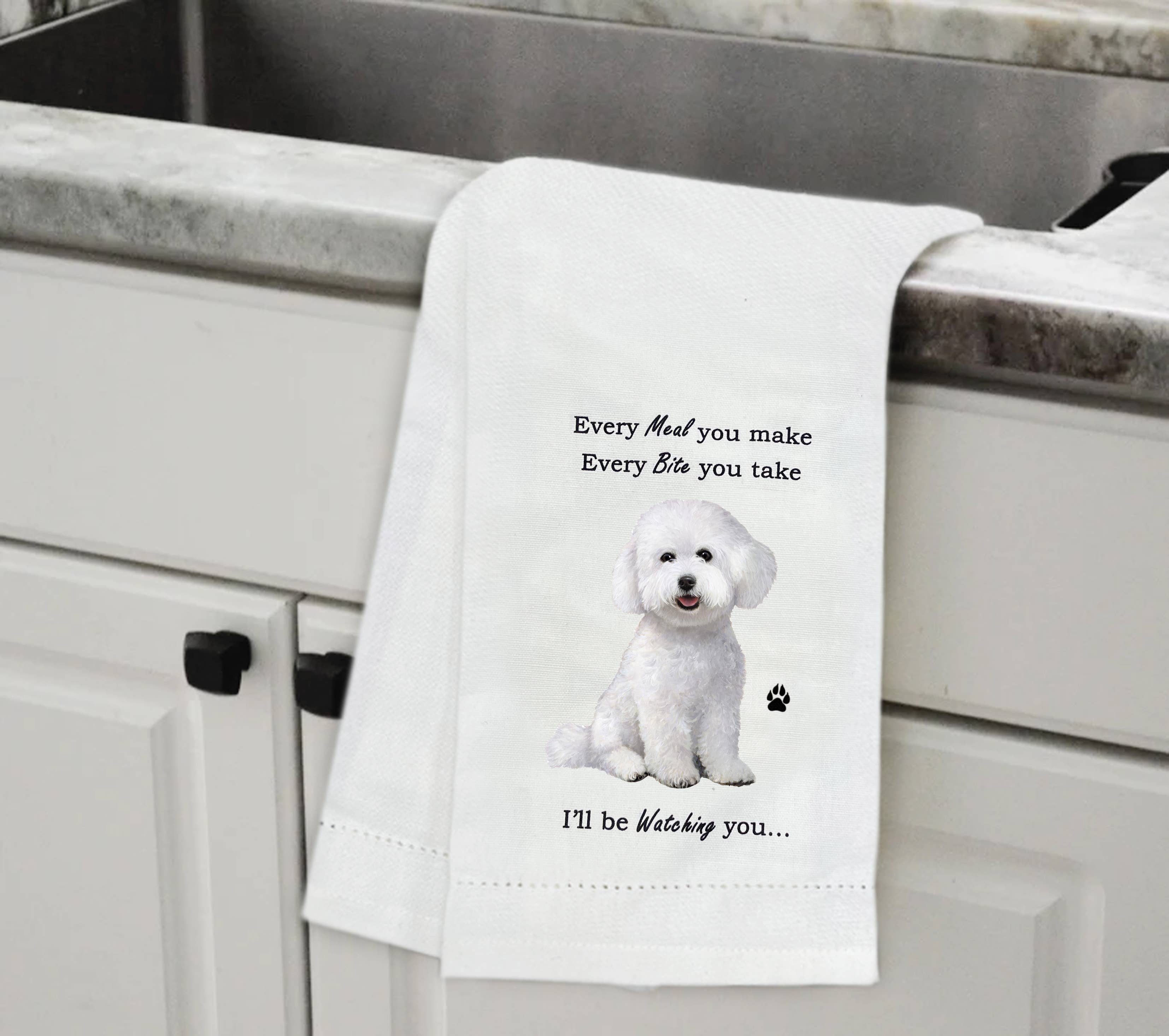 E&S Pets - Wholesale Dishcloth - Bichon Frise Kitchen Towel2