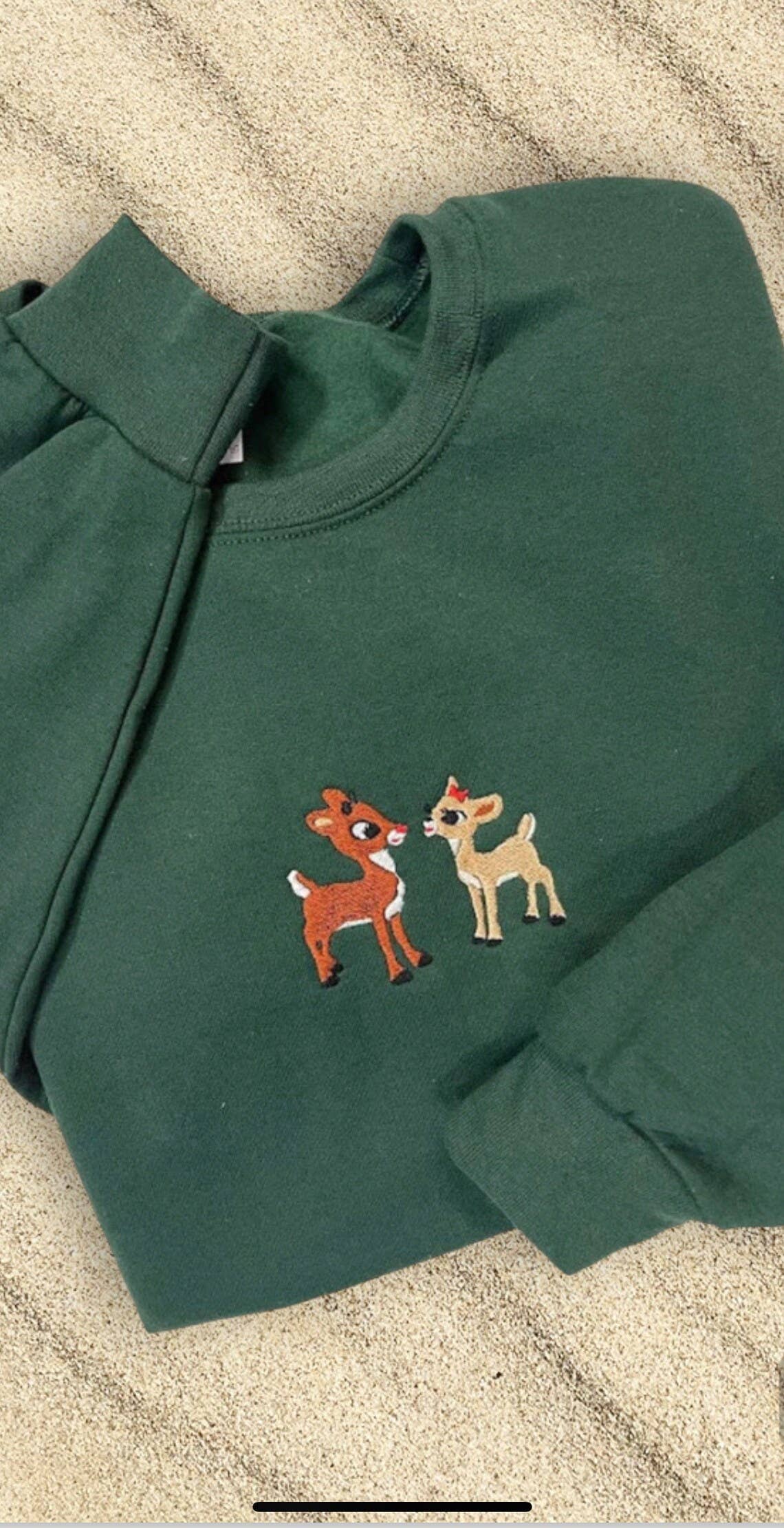 NufNuf Creations - Wholesale Sweatshirt - Unisex - rudolph theme embroidered crewneck sweater1