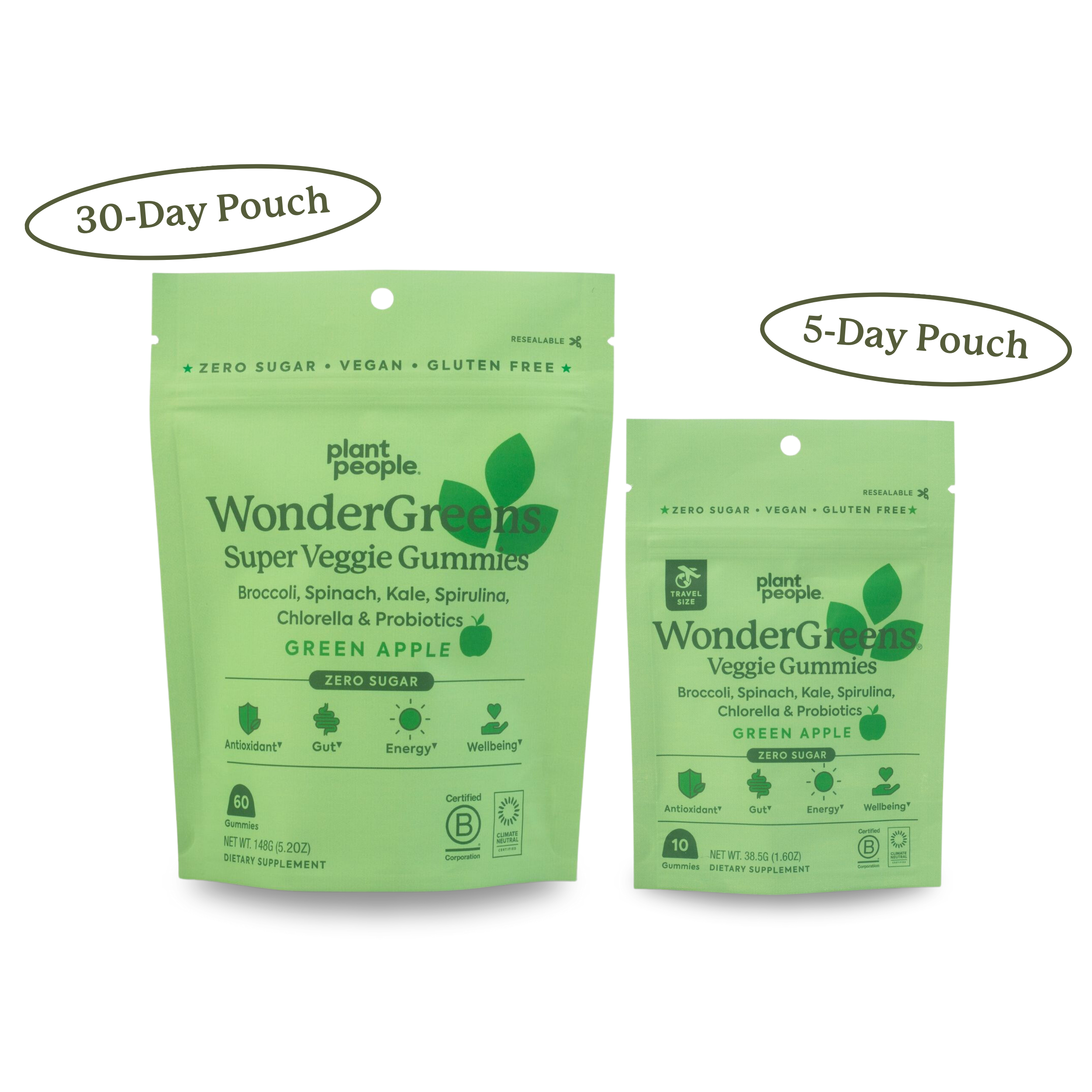 Plant People - Wholesale Oral Supplement/Vitamin - Grab-n-Go Size: WonderGreens Mushroom Gummies1