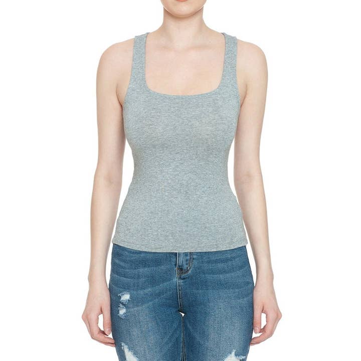 UP CLOTHING - Wholesale Tank Top - Women's - SQUARE NECK POINTELLE TANK TOP