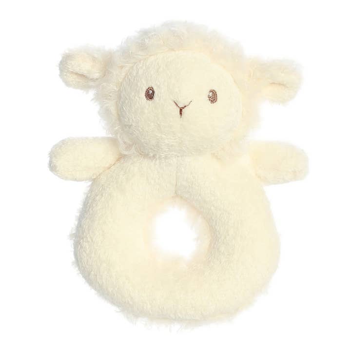 6" Cherub Lamb Rattle™ for wholesale by Ebba by Aurora Gift